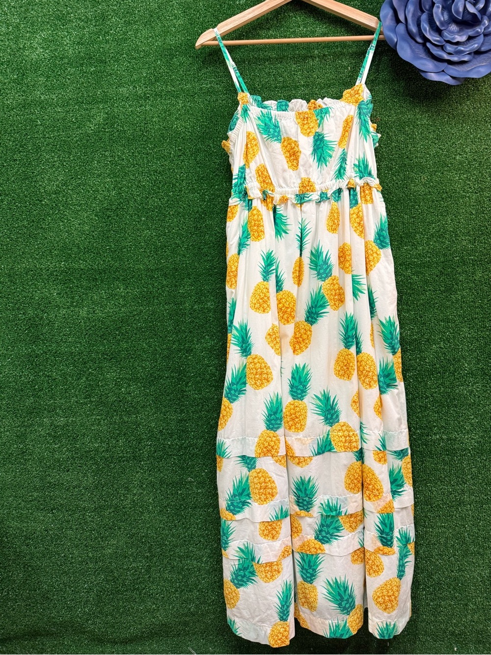 J. CREW pineapple print maxi sundress size 8